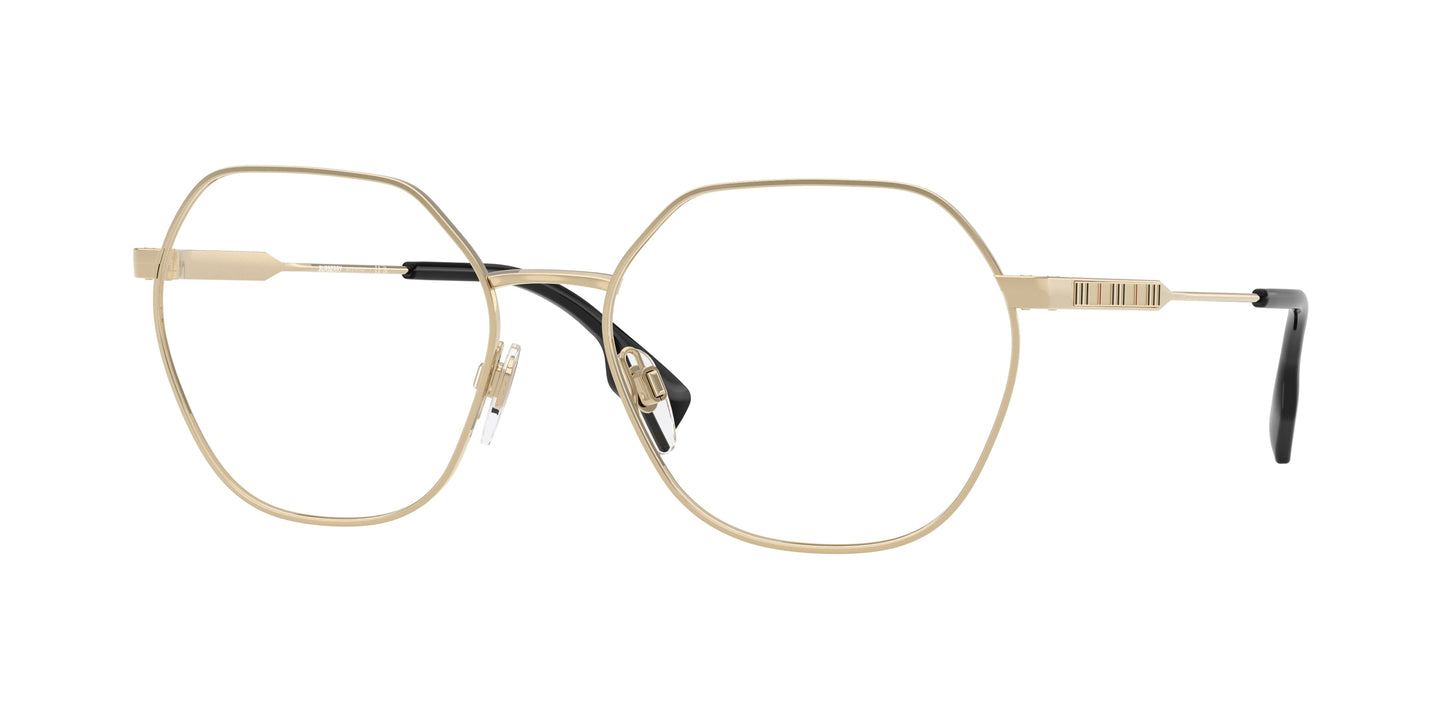 Burberry ERIN BE1350 Irregular Eyeglasses 1109-Light Gold 54-140-17 - Color Map Gold