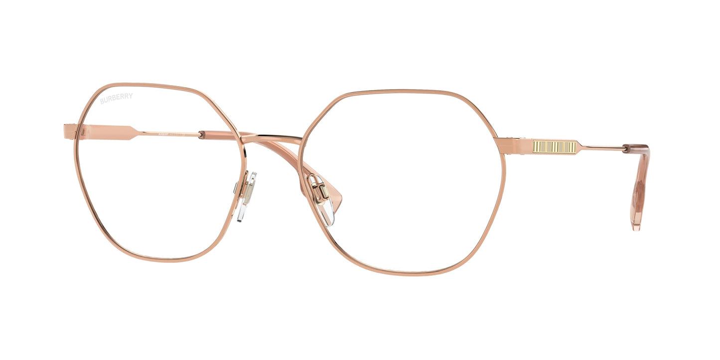 Burberry ERIN BE1350 Irregular Eyeglasses 1337-Rose Gold 56-140-17 - Color Map Gold