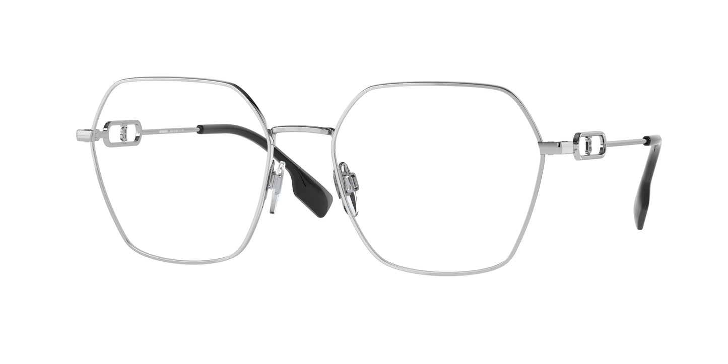 Burberry CHARLEY BE1361 Irregular Eyeglasses 1005-Silver 54-140-18 - Color Map Silver