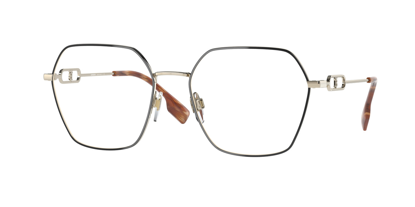 Burberry CHARLEY BE1361 Irregular Eyeglasses 1326-Black 54-140-18 - Color Map Black