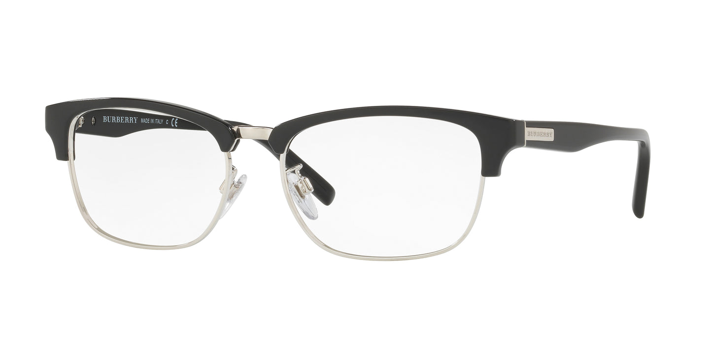 Burberry BE2238D Square Eyeglasses 3001-Black/Silver 55-145-17 - Color Map Black