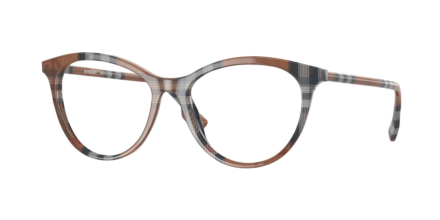 Burberry AIDEN BE2325 Phantos Eyeglasses 4005-Check Brown 53-140-16 - Color Map Brown