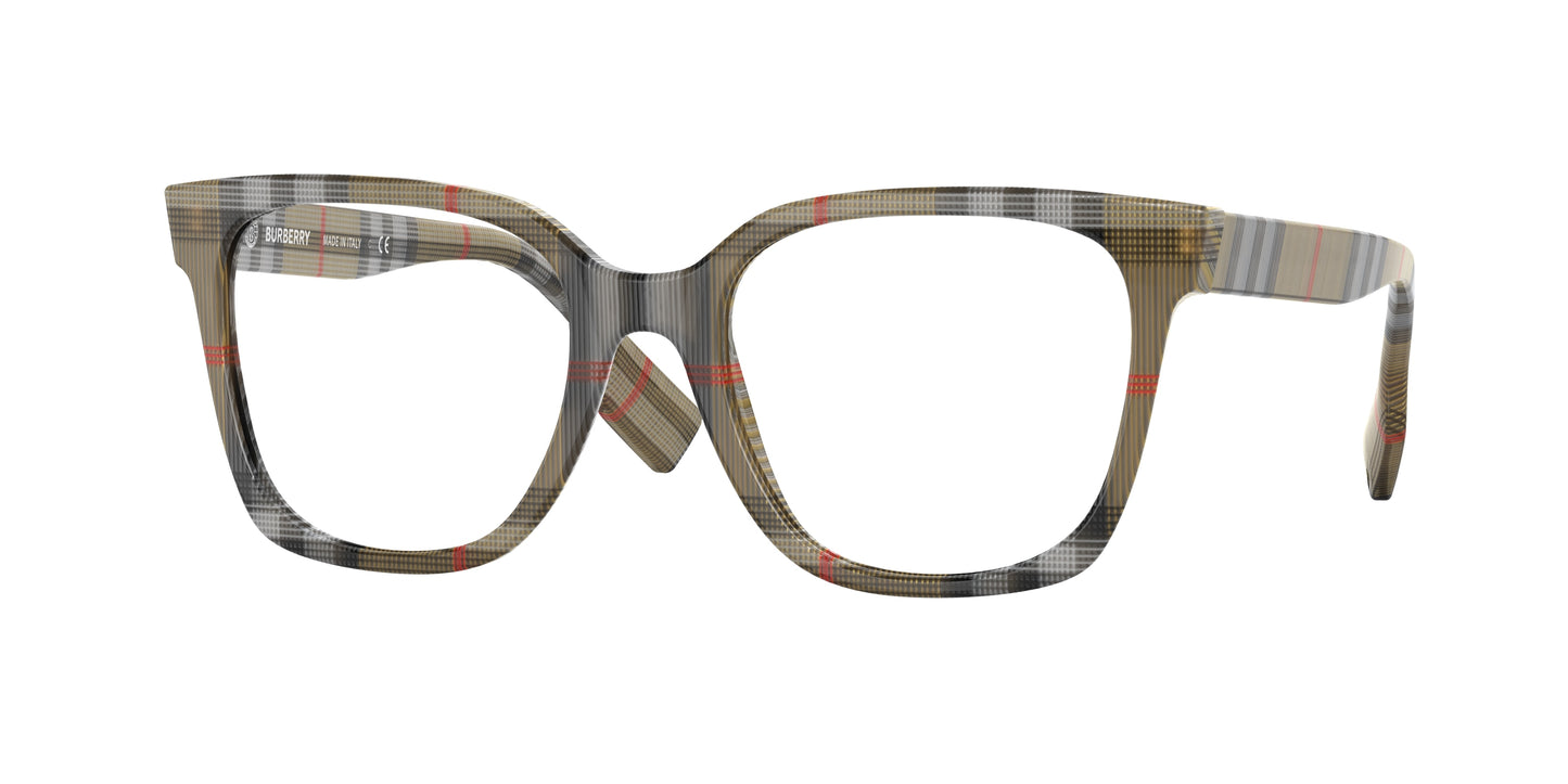 Burberry EVELYN BE2347 Square Eyeglasses 3944-Vintage Check 50-140-19 - Color Map Brown