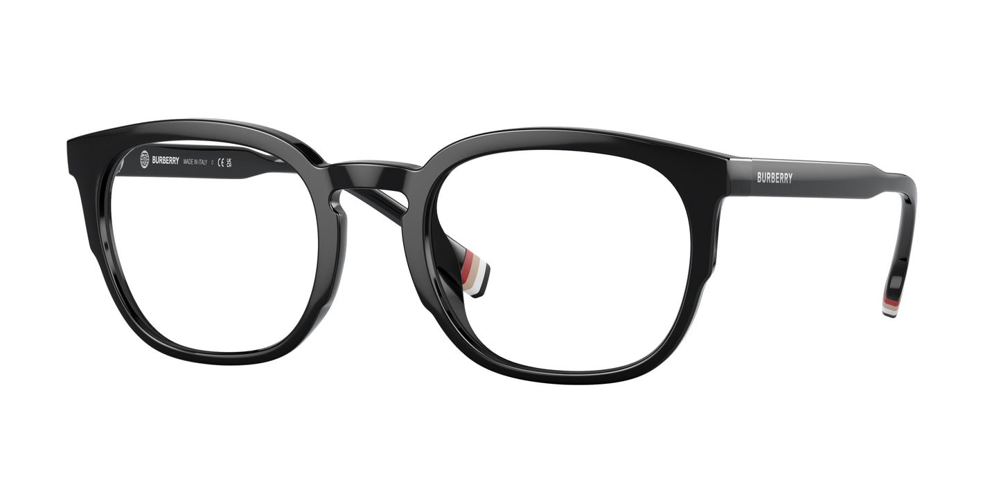 Burberry SAMUEL BE2370U Square Eyeglasses 3001-Black 53-150-22 - Color Map Black