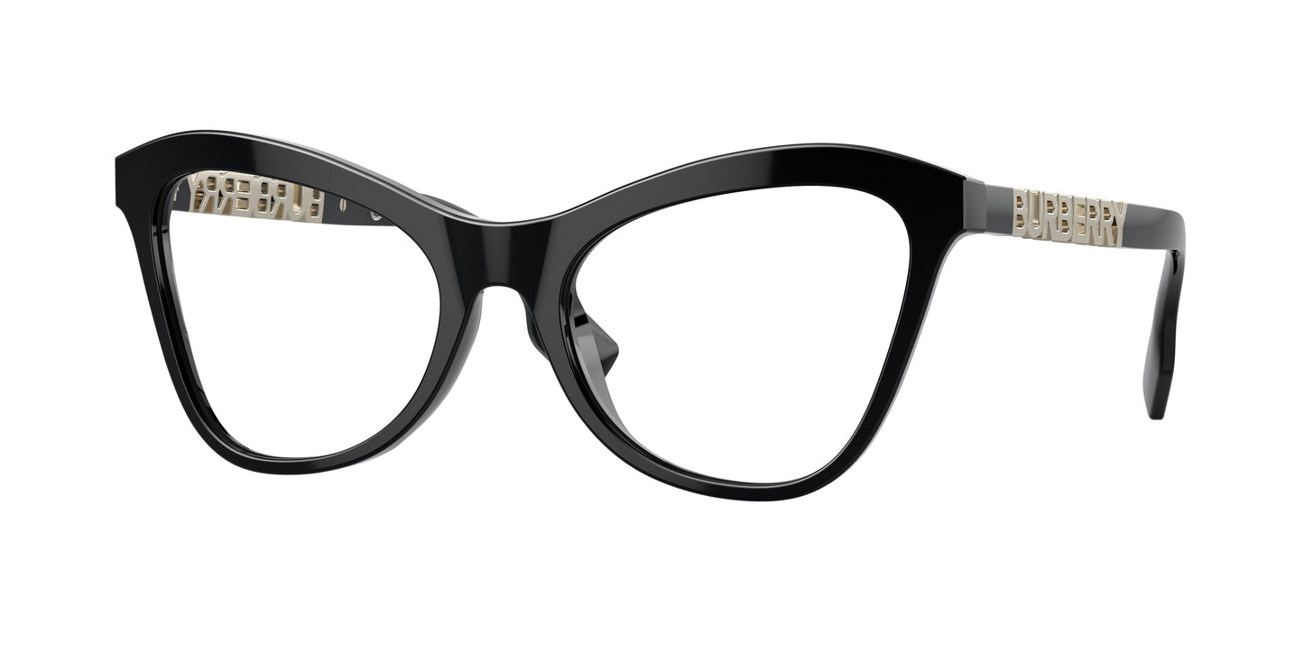 Burberry ANGELICA BE2373U Cat Eye Eyeglasses 3001-Black 54-140-19 - Color Map Black