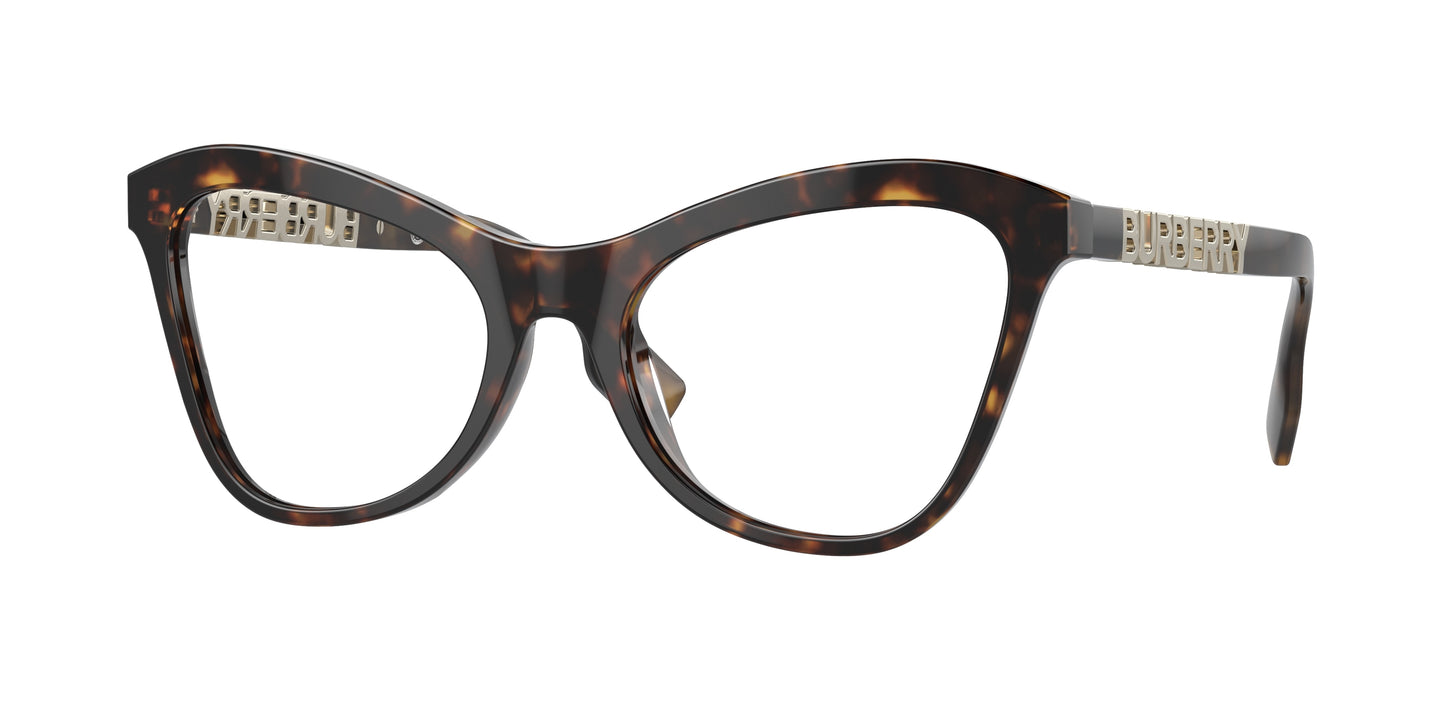 Burberry ANGELICA BE2373U Cat Eye Eyeglasses 3002-Dark Havana 54-140-19 - Color Map Brown