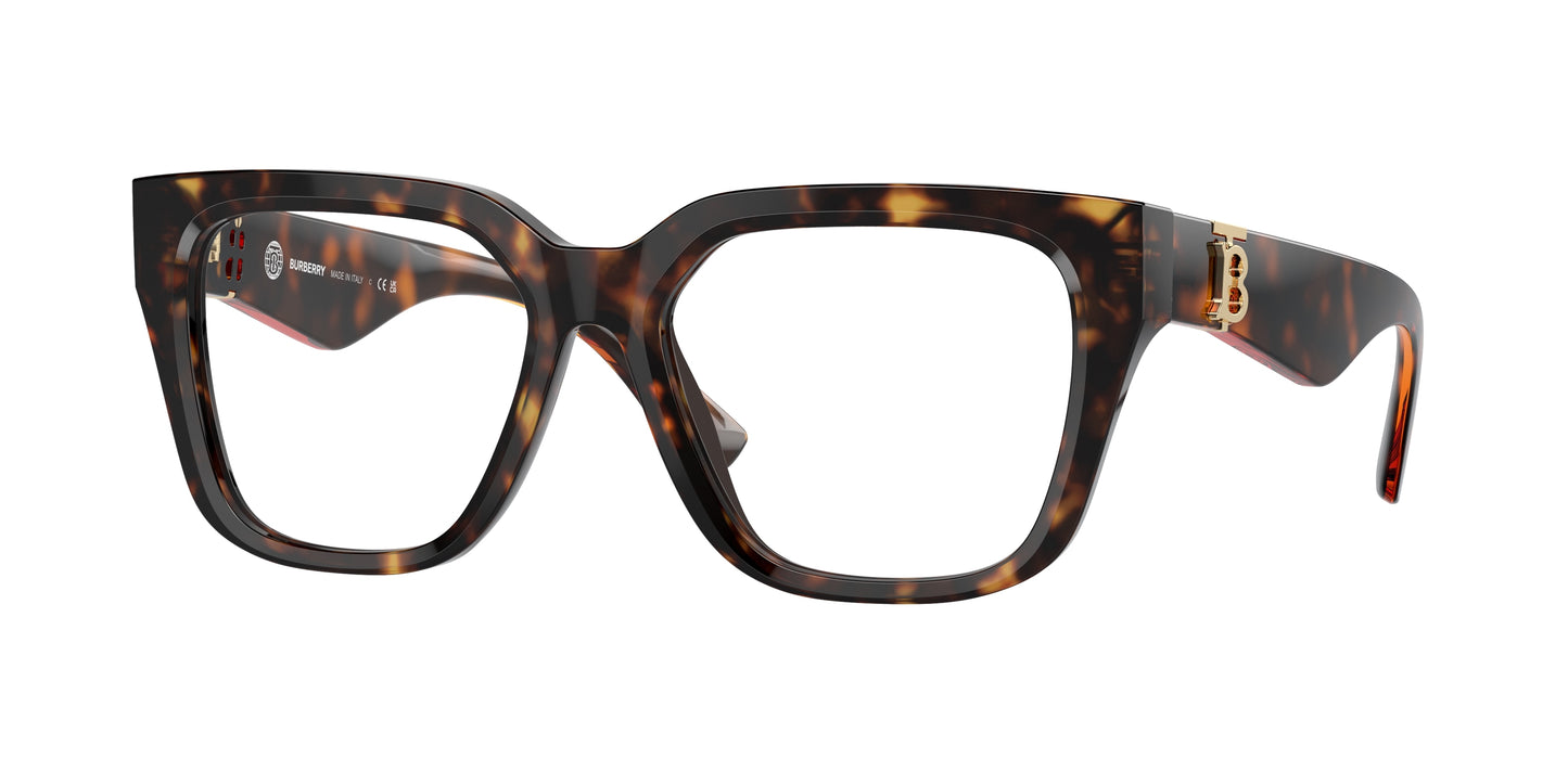 Burberry BE2403 Square Eyeglasses 3002-Dark Havana 53-140-17 - Color Map Brown