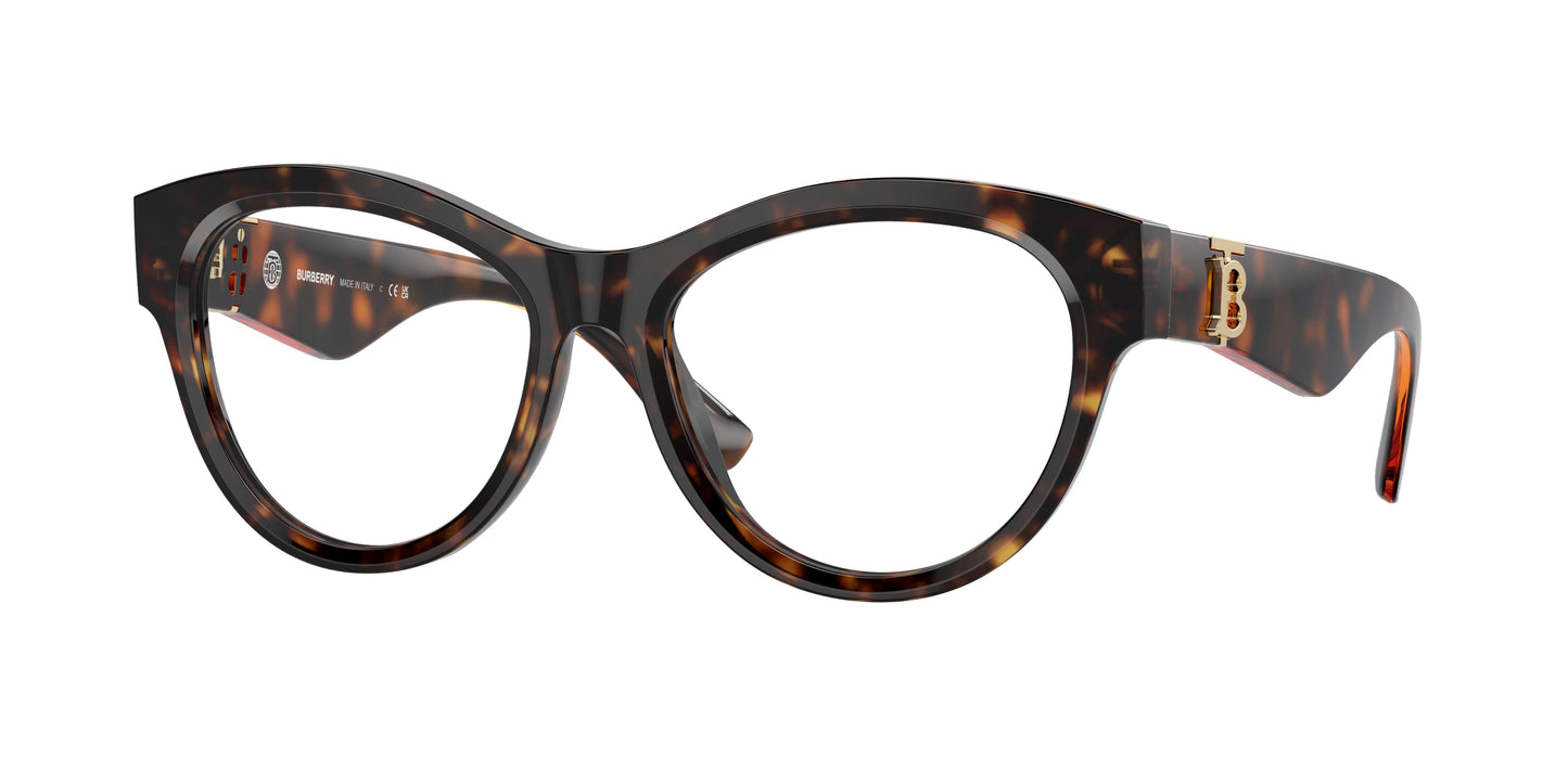 Burberry BE2404F Round Eyeglasses 3002-Dark Havana 53-140-17 - Color Map Brown