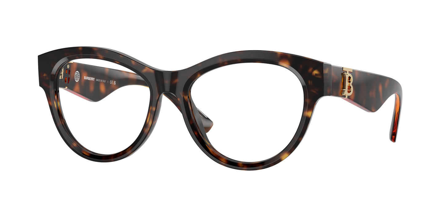 Burberry BE2404 Round Eyeglasses 3002-Dark Havana 53-140-17 - Color Map Brown