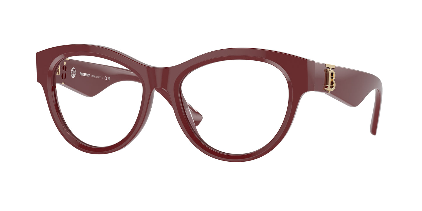 Burberry BE2404 Round Eyeglasses 4119-Bordeaux 53-140-17 - Color Map Red