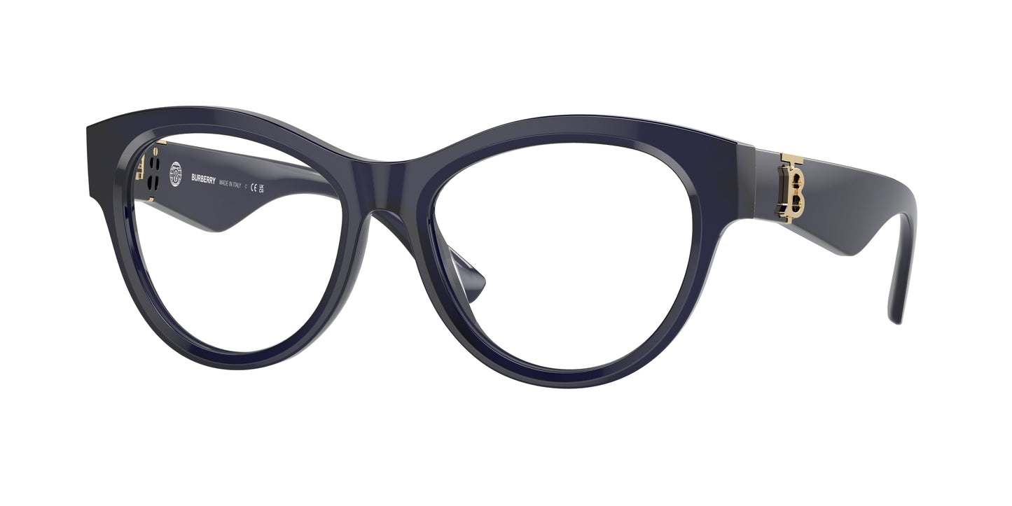 Burberry BE2404 Round Eyeglasses 4120-Blue 53-140-17 - Color Map Blue