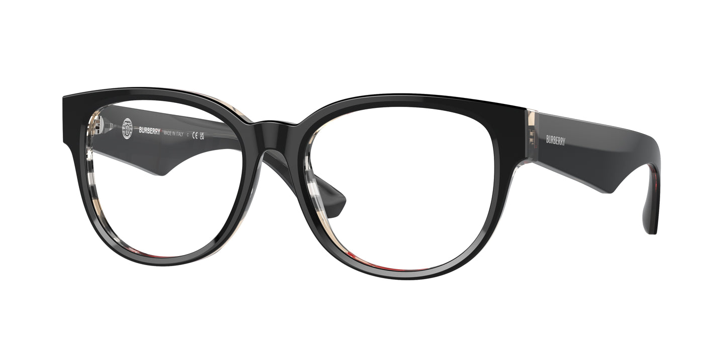 Burberry BE2410 Phantos Eyeglasses 4121-Top Black On Vintage Check 53-140-17 - Color Map Black