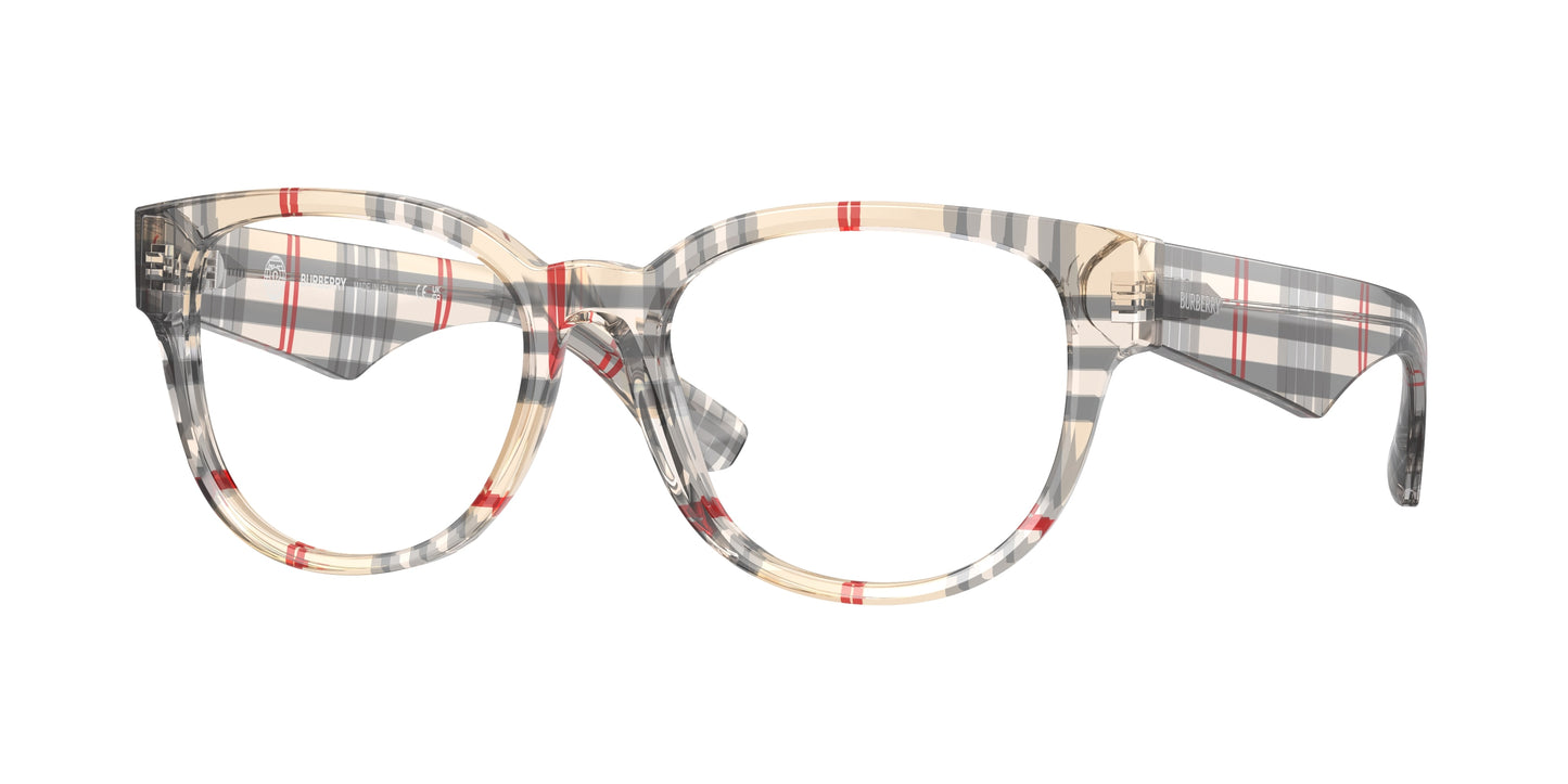Burberry BE2410 Phantos Eyeglasses 4122-Vintage Check 53-140-17 - Color Map Brown