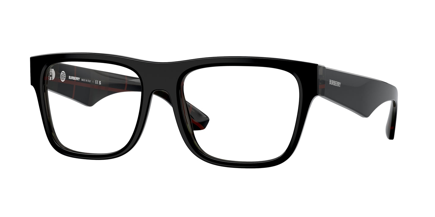 Burberry BE2411 Square Eyeglasses 4121-Top Black On Vintage Check 55-145-18 - Color Map Black
