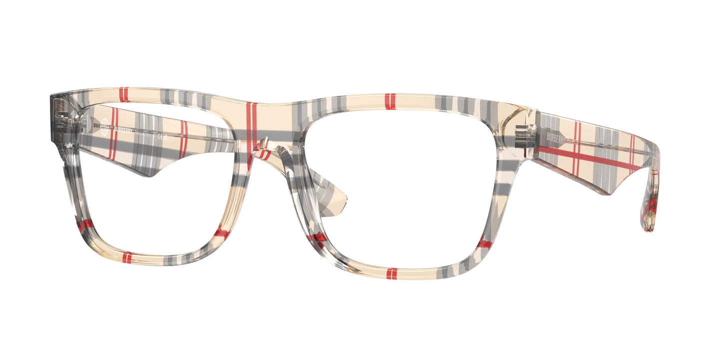 Burberry BE2411 Square Eyeglasses 4122-Vintage Check 55-145-18 - Color Map Brown
