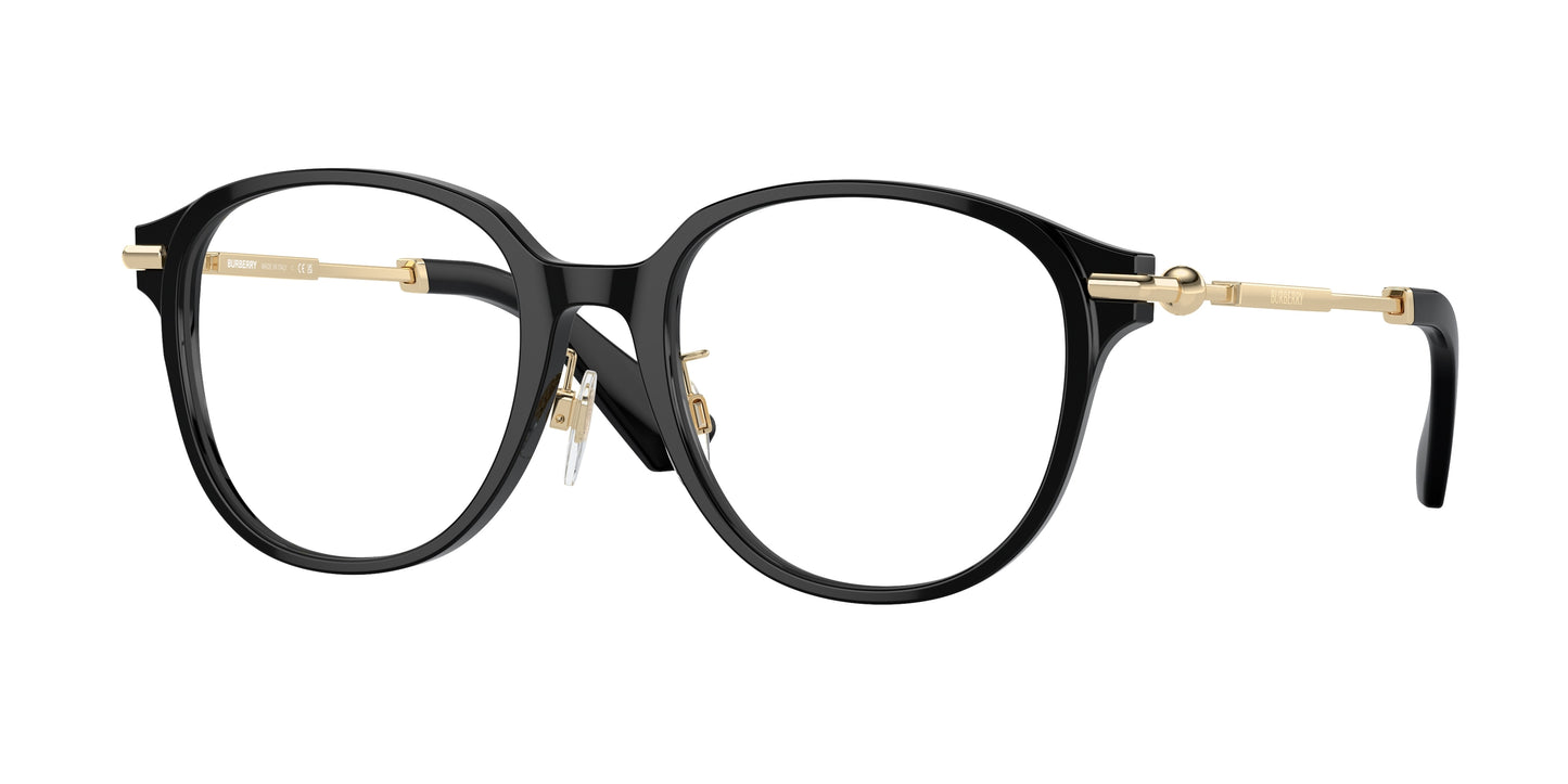 Burberry BE2412D Round Eyeglasses 3001-Black 52-140-19 - Color Map Black