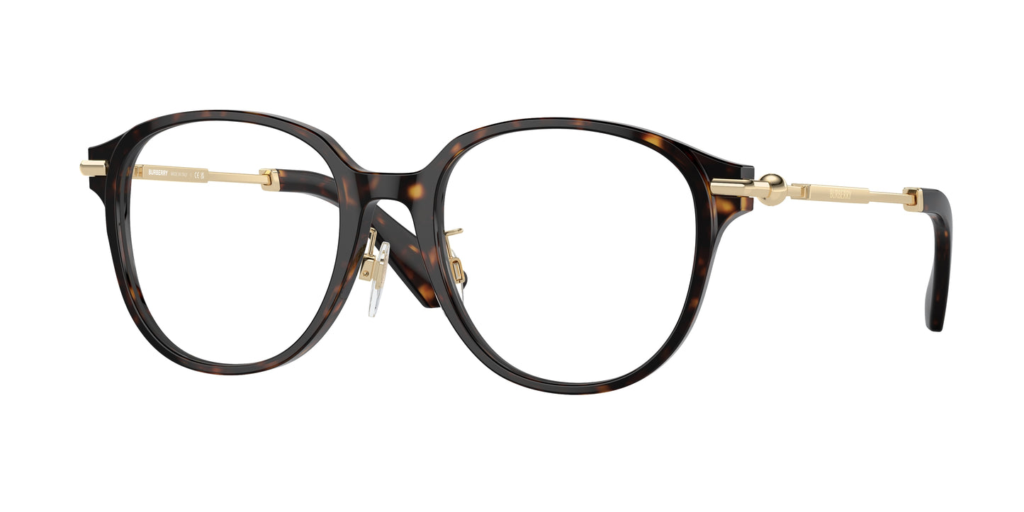Burberry BE2412D Round Eyeglasses 3002-Dark Havana 52-140-19 - Color Map Brown
