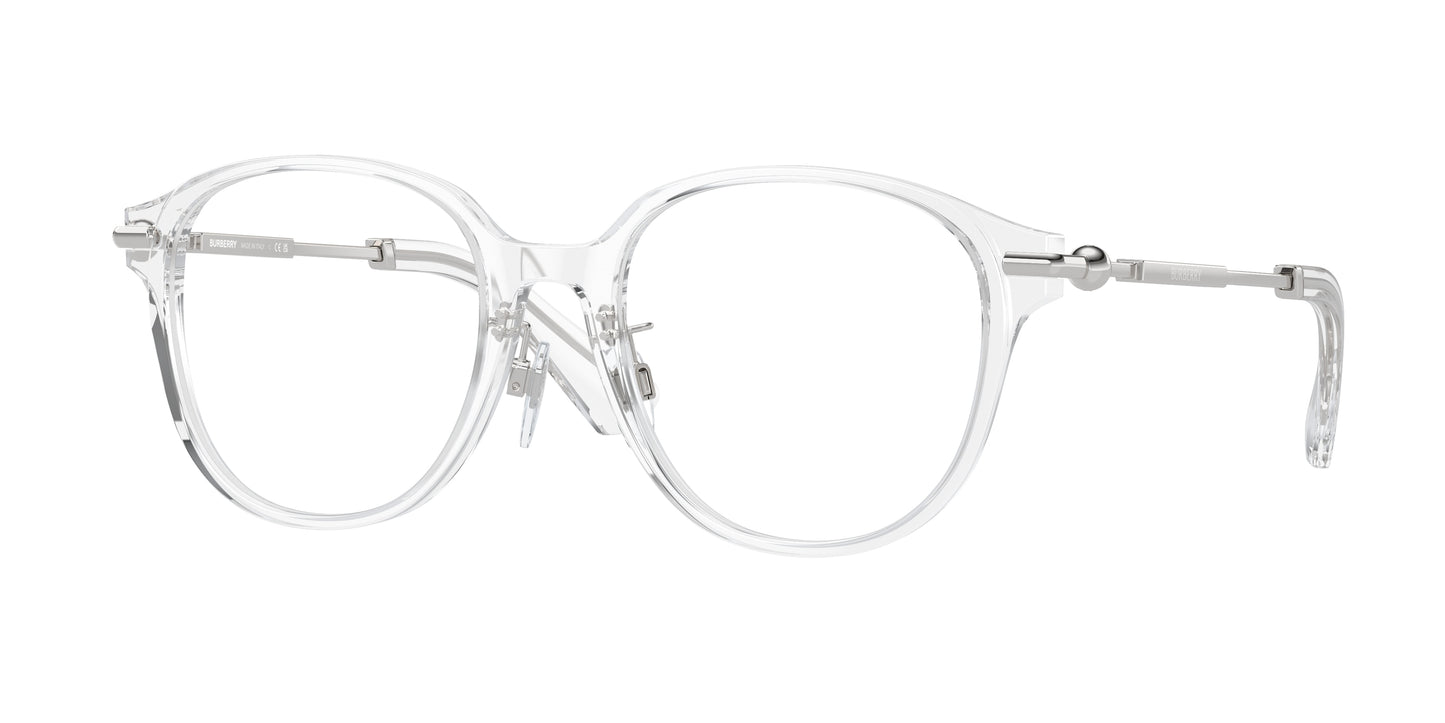 Burberry BE2412D Round Eyeglasses 3024-Transparent 52-140-19 - Color Map Transparent