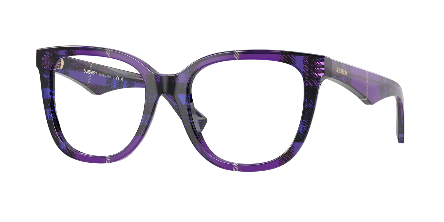 Burberry BE2415F Square Eyeglasses 4113-Check Violet 53-140-19 - Color Map Violet