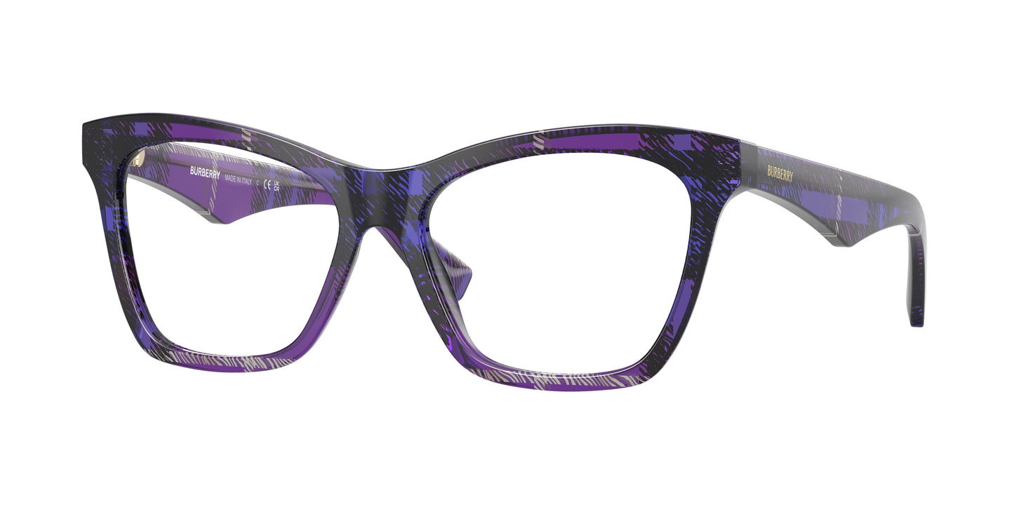 Burberry BE2416 Cat Eye Eyeglasses 4113-Check Violet 54-140-16 - Color Map Violet
