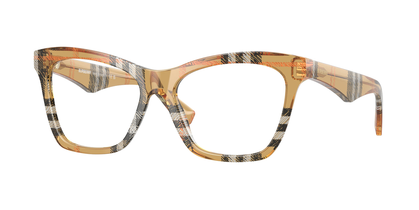 Burberry BE2416 Cat Eye Eyeglasses 4146-Check Sand 54-140-16 - Color Map Brown