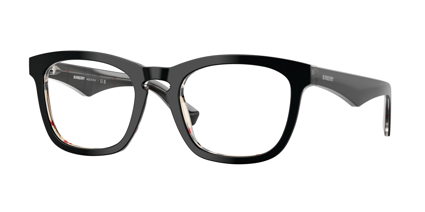 Burberry BE2417F Square Eyeglasses 4121-Top Black On Vintage Check 53-145-21 - Color Map Black