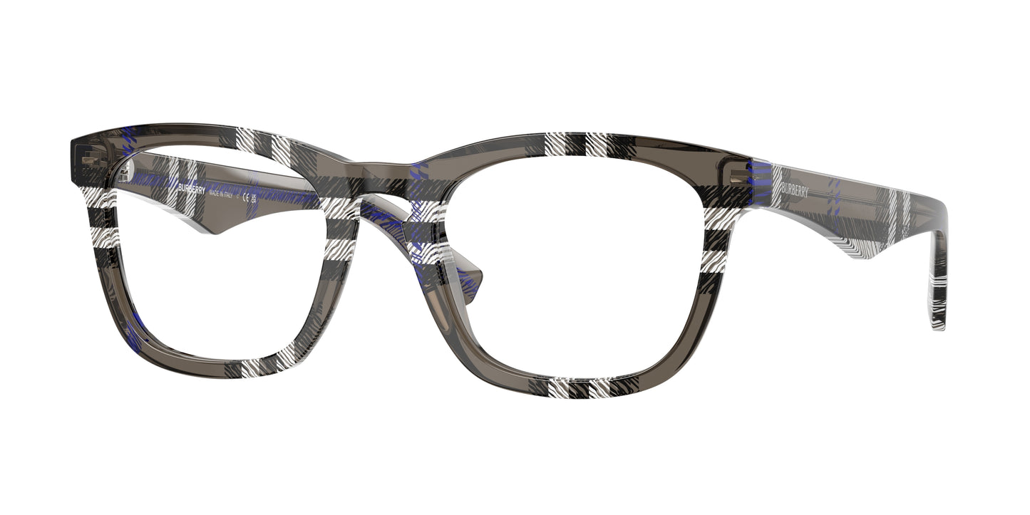 Burberry BE2417F Square Eyeglasses 4147-Check Lichen 53-145-21 - Color Map Grey