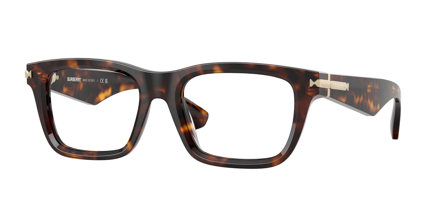 Burberry BE2419F Rectangle Eyeglasses 3002-Dark Havana 53-145-19 - Color Map Brown