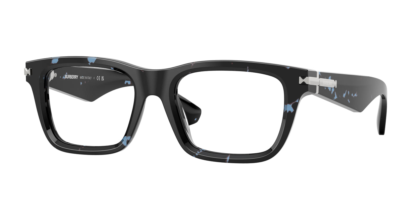 Burberry BE2419F Rectangle Eyeglasses 4111-Blue Havana 53-145-19 - Color Map Blue