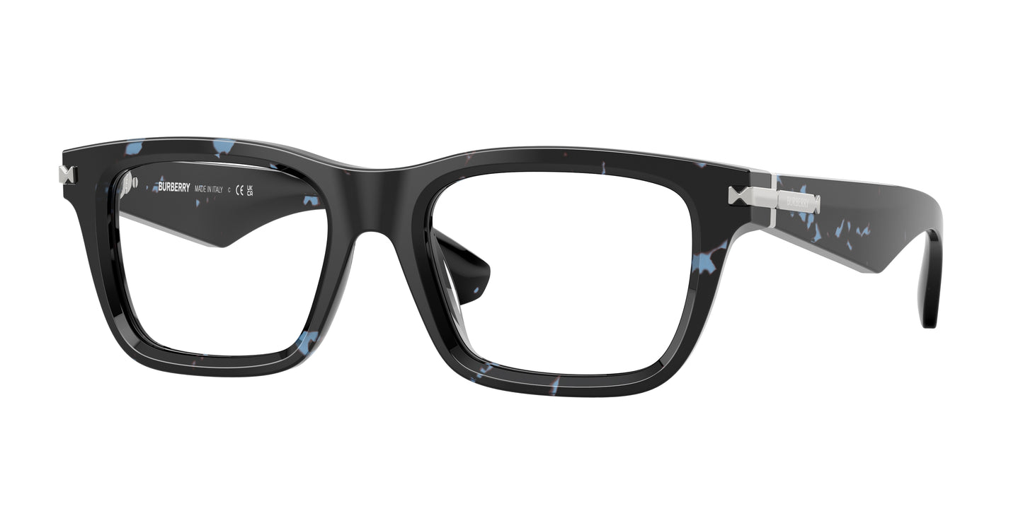 Burberry BE2419 Rectangle Eyeglasses 4111-Blue Havana 53-145-19 - Color Map Blue