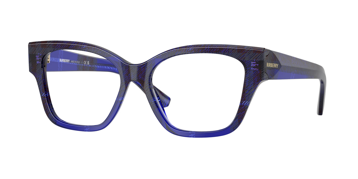 Burberry BE2420 Cat Eye Eyeglasses 4114-Check Blue 54-140-16 - Color Map Blue