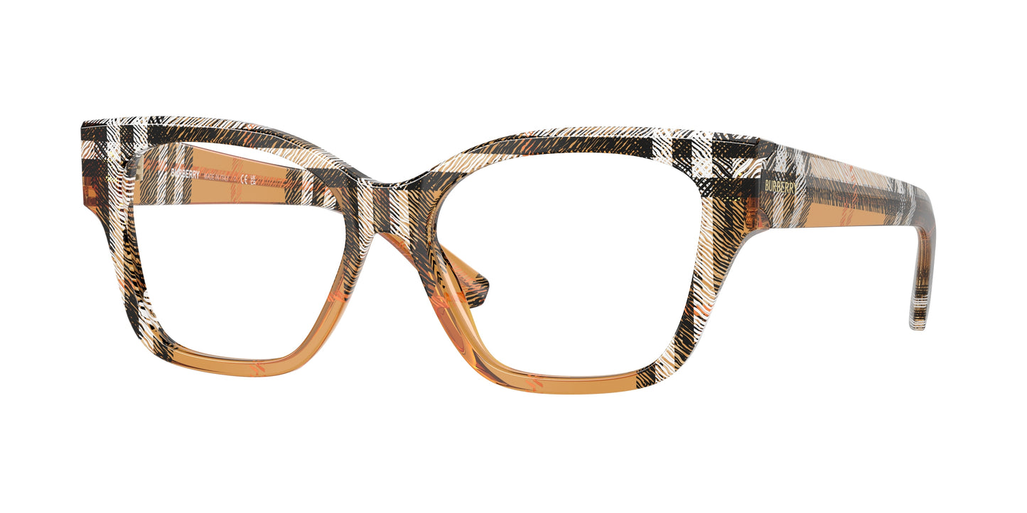 Burberry BE2420 Cat Eye Eyeglasses 4146-Check Sand 54-140-16 - Color Map Brown