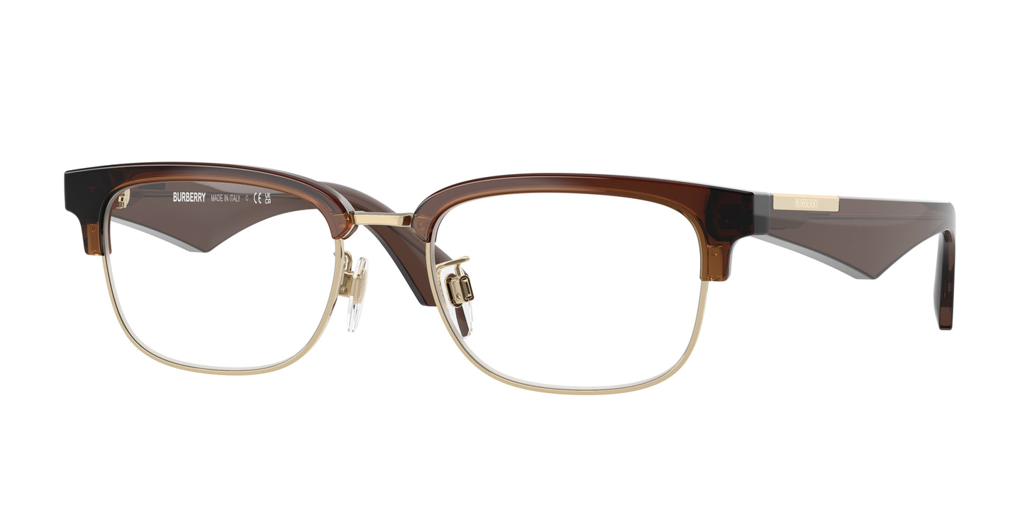 Burberry BE2424D Rectangle Eyeglasses 4116-Light Gold 54-145-19 - Color Map Brown