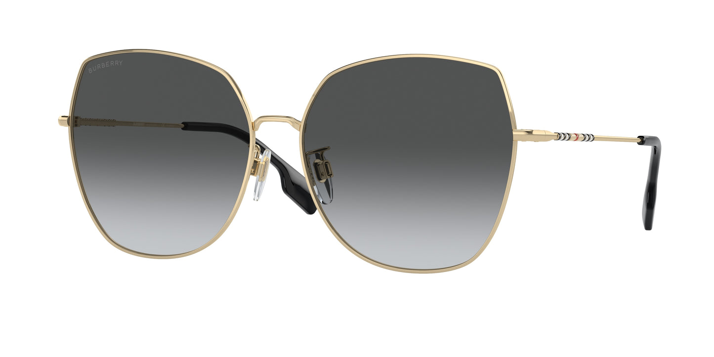 Burberry BE3136D Square Sunglasses 1109T3-Light Gold 60-140-15 - Color Map Gold