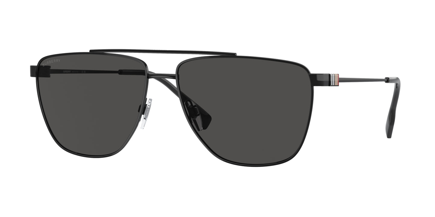 Burberry BLAINE BE3141 Pilot Sunglasses 100187-Black 61-145-15 - Color Map Black