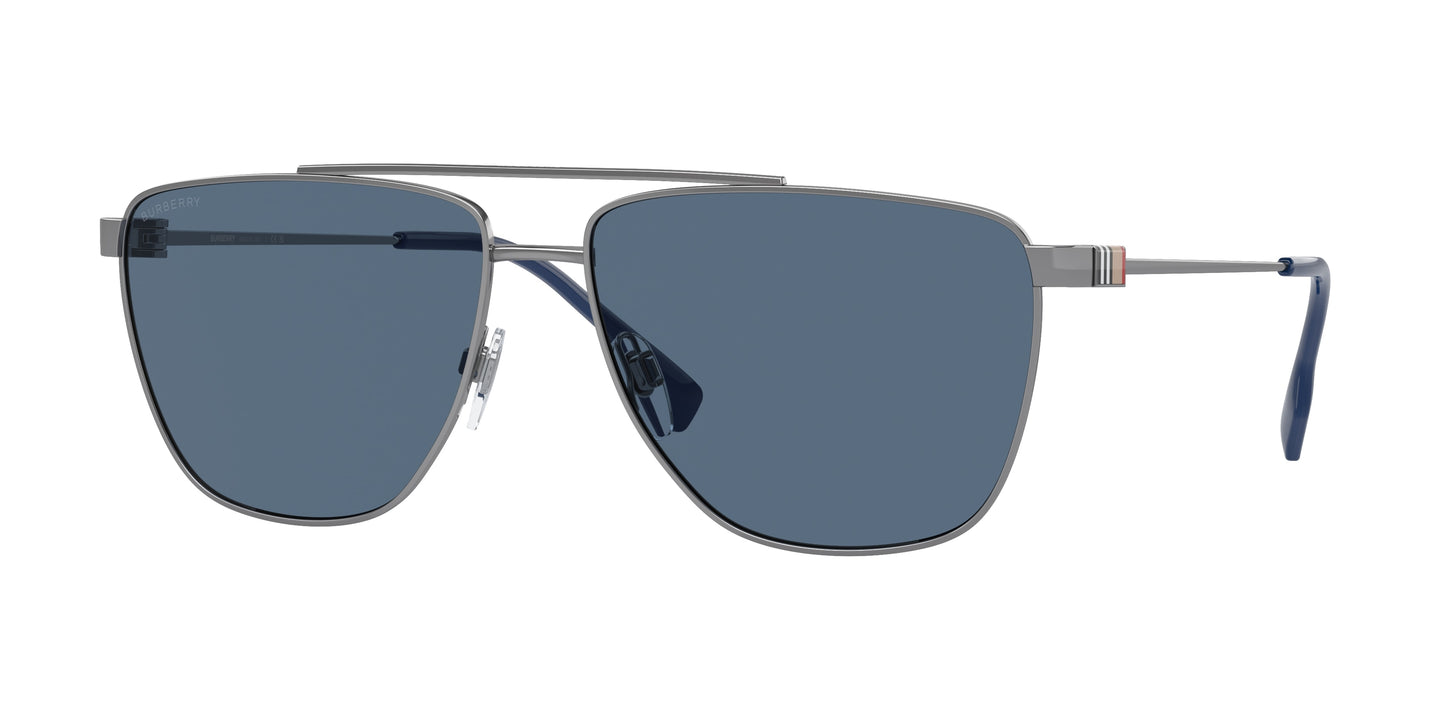 Burberry BLAINE BE3141 Pilot Sunglasses 100380-Gunmetal 61-145-15 - Color Map Grey