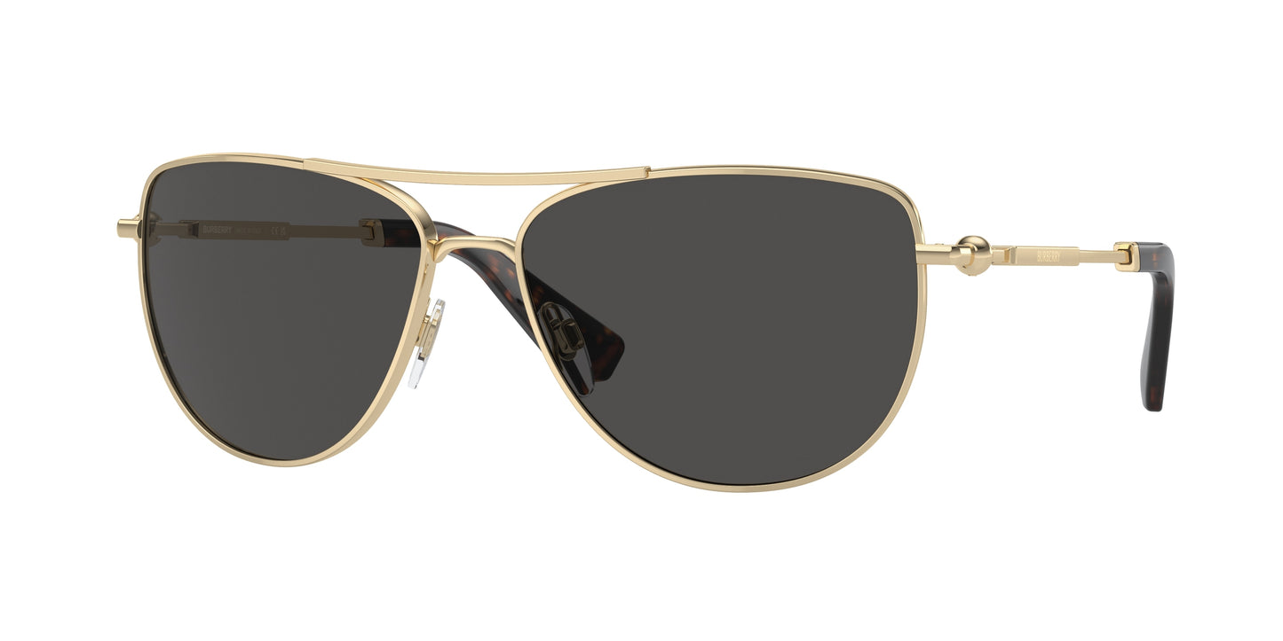 Burberry BE3149 Pilot Sunglasses 110987-Light Gold 60-140-15 - Color Map Gold