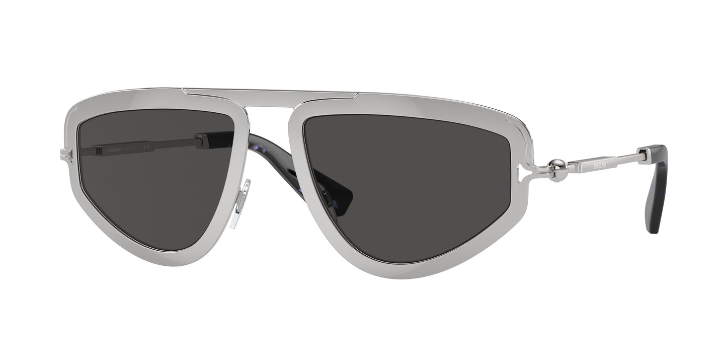Burberry BE3150 Irregular Sunglasses 100587-Silver 56-140-19 - Color Map Silver