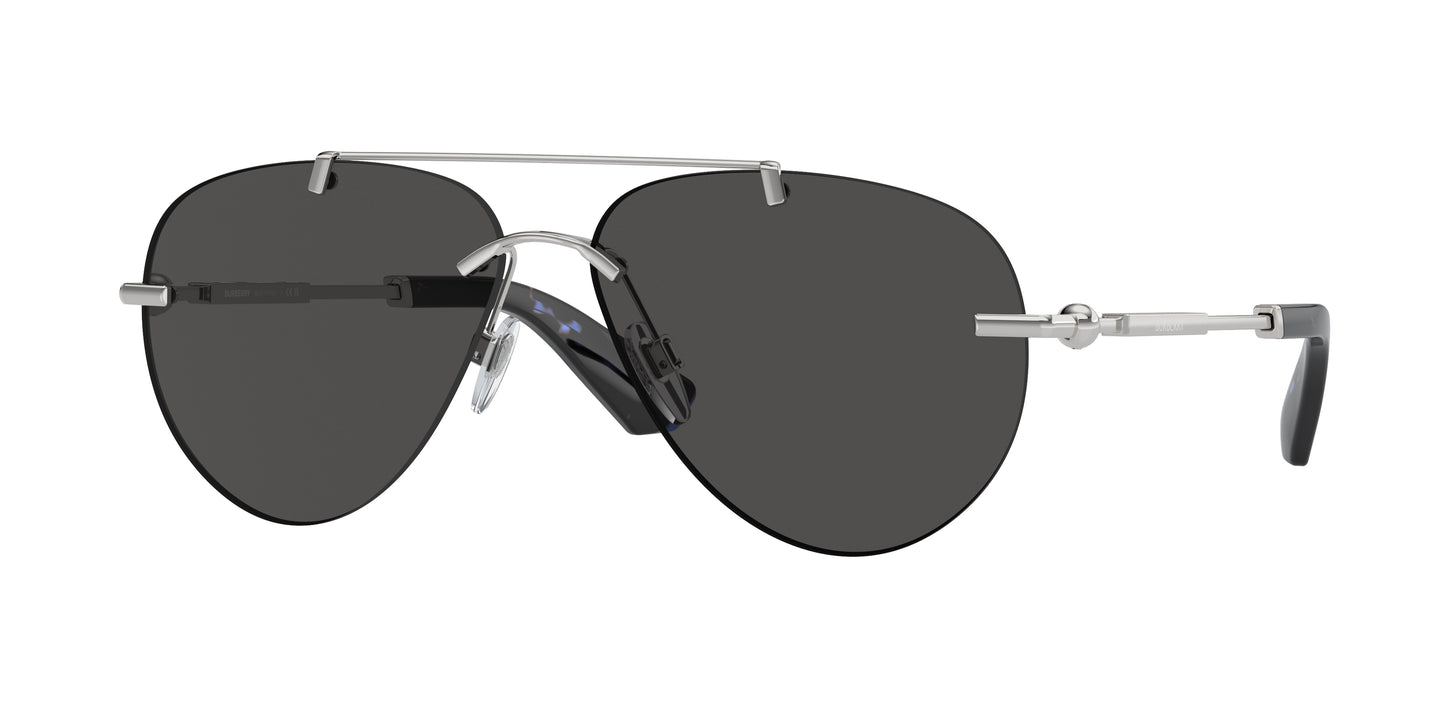 Burberry BE3151 Pilot Sunglasses 100587-Silver 60-140-13 - Color Map Silver