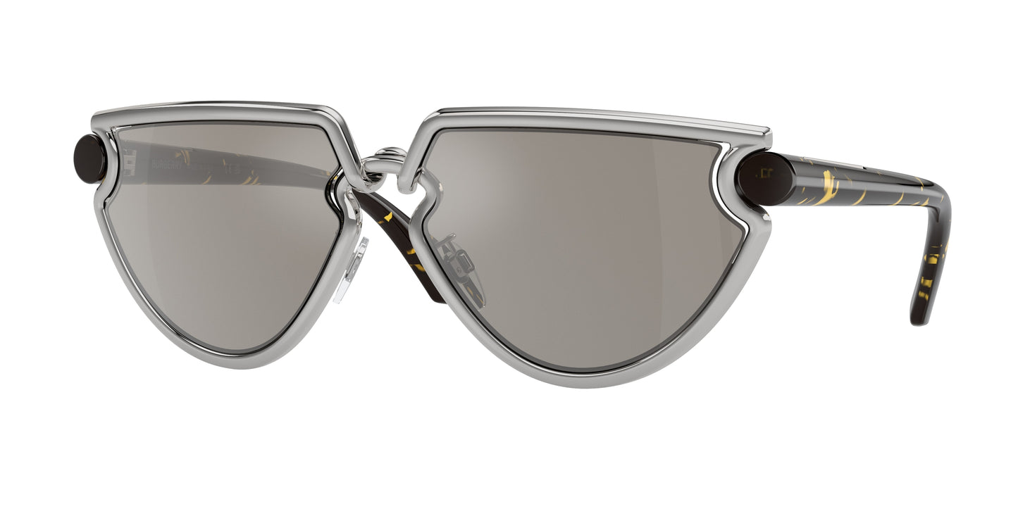 Burberry BE3152 Irregular Sunglasses 10056G-Silver 61-145-17 - Color Map Silver
