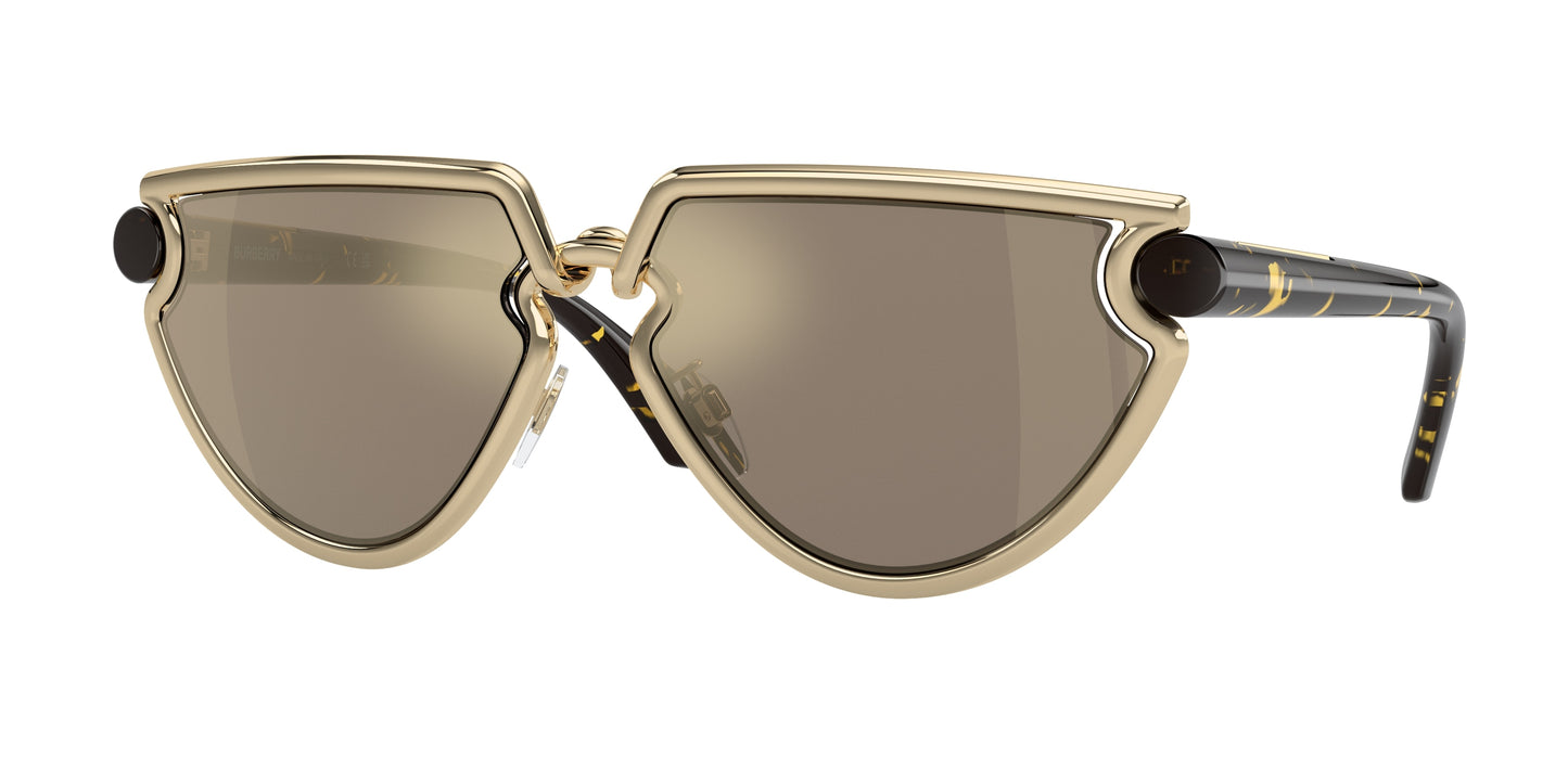 Burberry BE3152 Irregular Sunglasses 11095A-Light Gold 61-145-17 - Color Map Gold