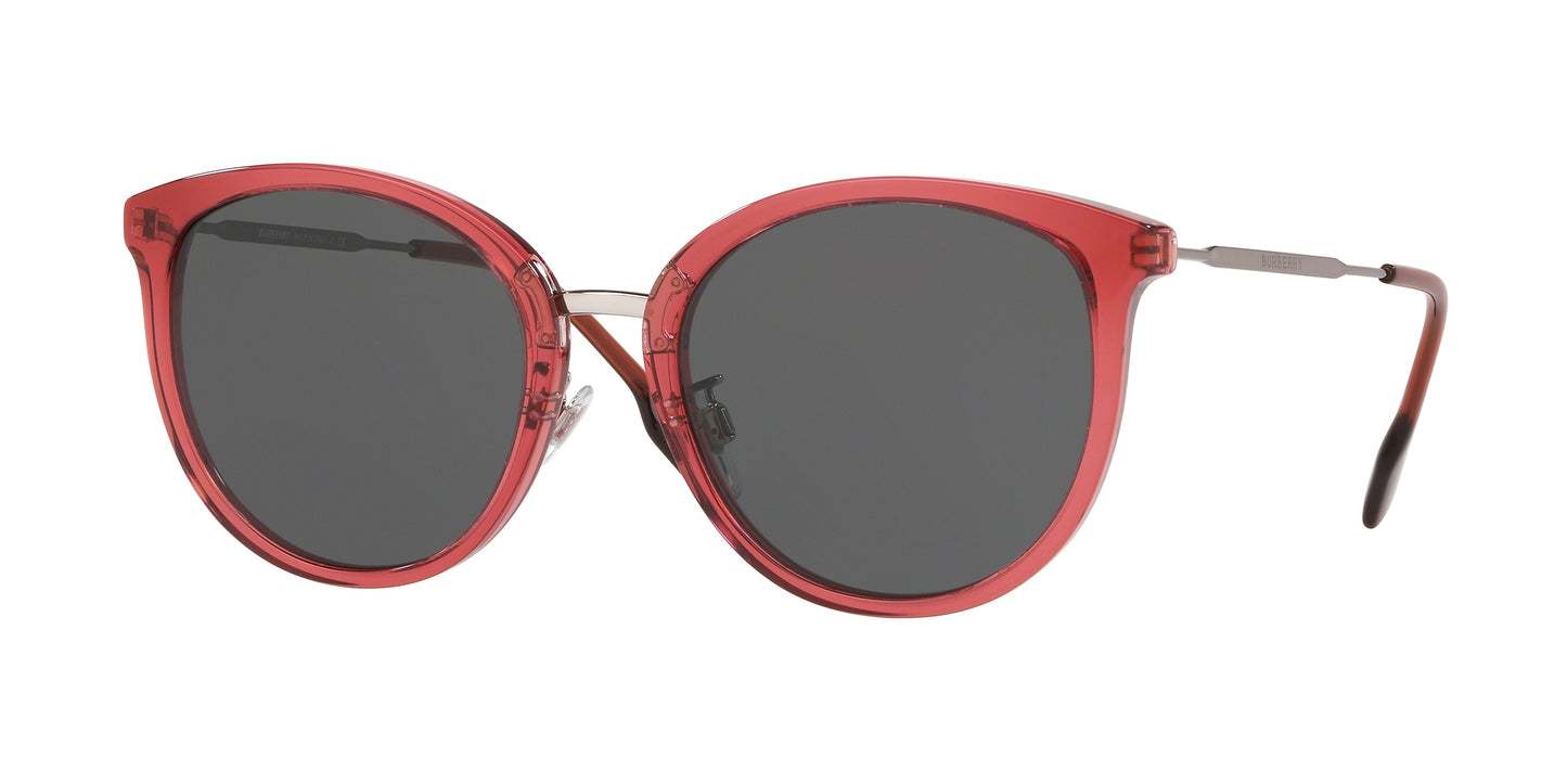 Burberry BE4289D Round Sunglasses 378987-Transparent Red 56-145-20 - Color Map Red