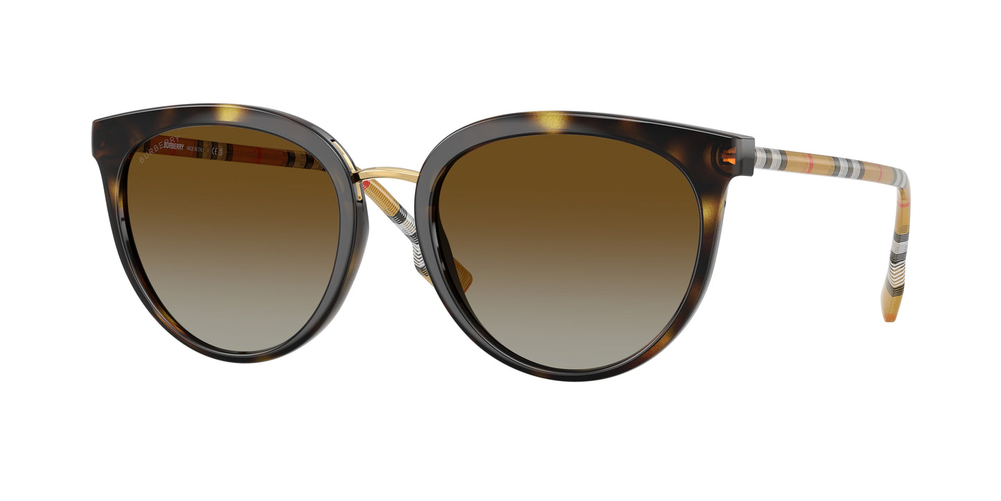 Burberry WILLOW BE4316 Phantos Sunglasses 3854T5-Dark Havana 54-140-19 - Color Map Brown