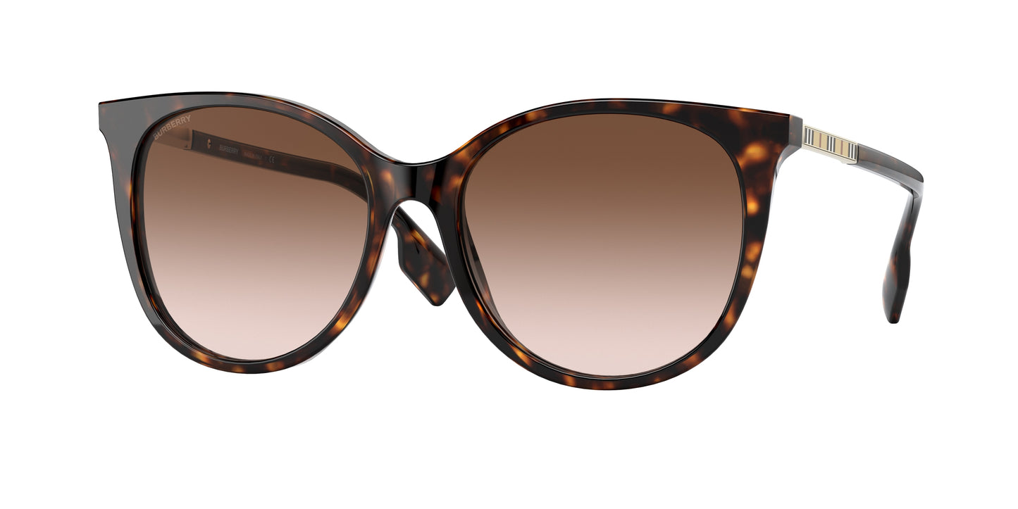 Burberry ALICE BE4333F Cat Eye Sunglasses 300213-Dark Havana 55-140-17 - Color Map Brown