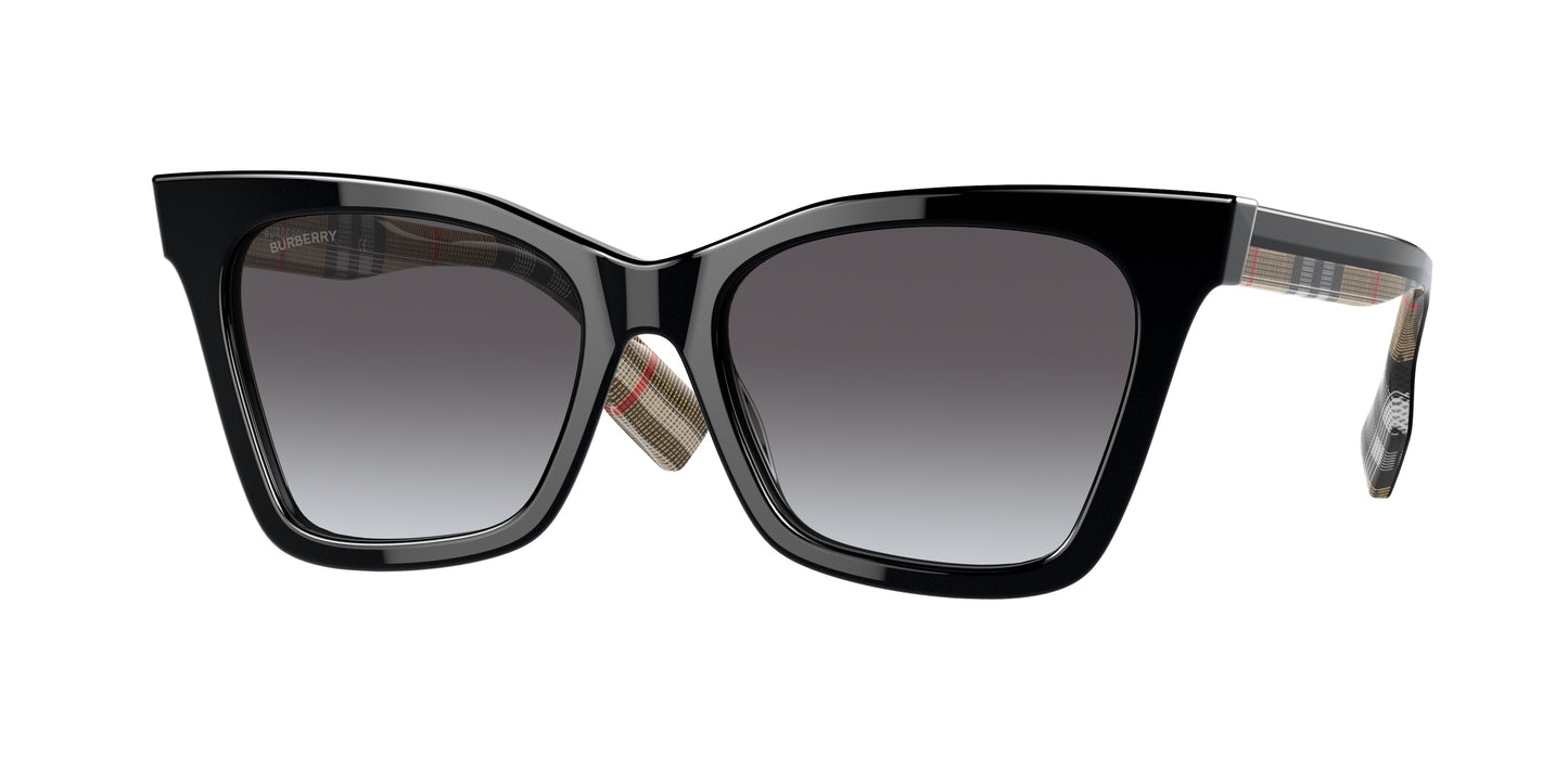 Burberry ELSA BE4346 Irregular Sunglasses 39428G-Black 53-140-17 - Color Map Black