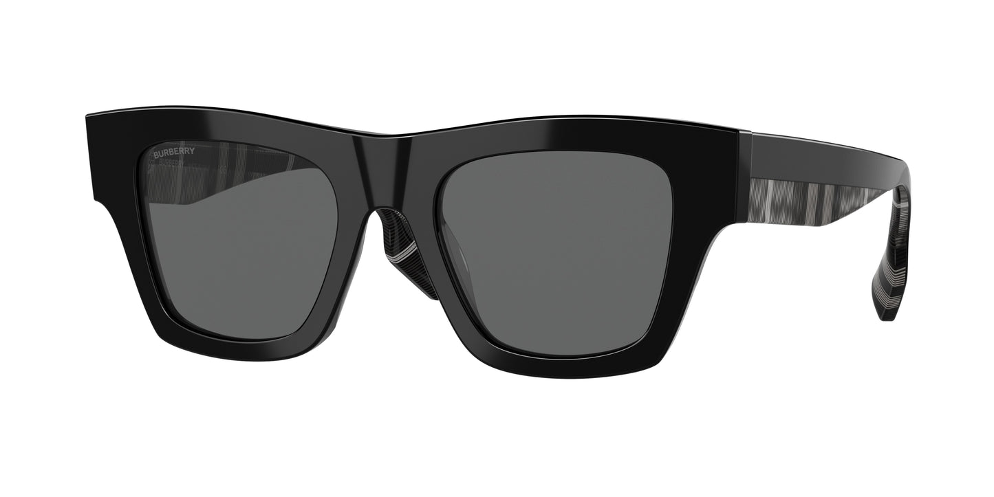 Burberry ERNEST BE4360 Square Sunglasses 399687-Black 49-145-20 - Color Map Black