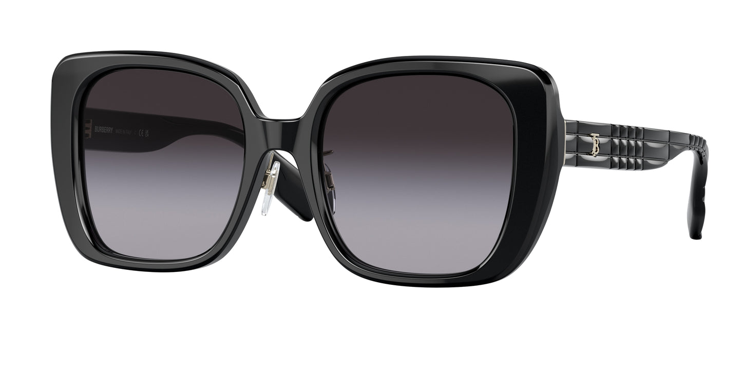 Burberry HELENA BE4371F Square Sunglasses 30018G-Black 54-140-20 - Color Map Black