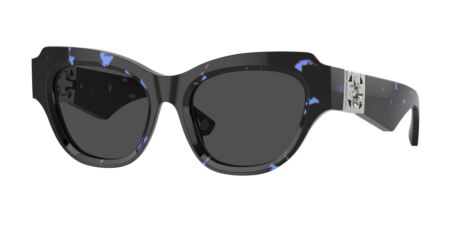 Burberry BE4423F Irregular Sunglasses 411187-Blue Havana 52-130-18 - Color Map Blue