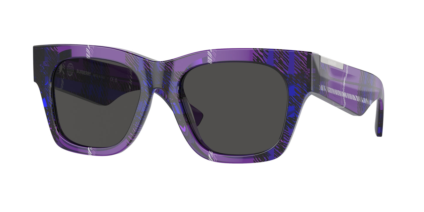 Burberry BE4424F Square Sunglasses 411387-Check Violet 52-140-18 - Color Map Violet
