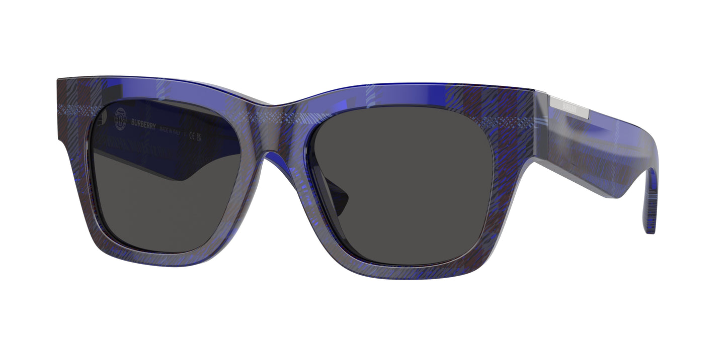 Burberry BE4424 Square Sunglasses 411487-Check Blue 52-140-18 - Color Map Blue